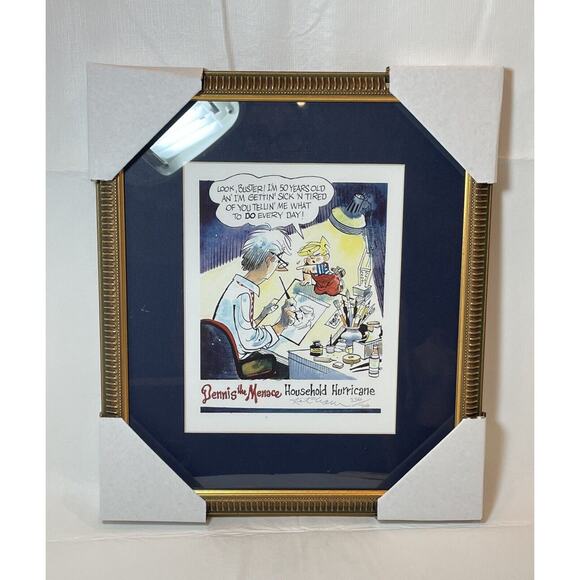 Dennis The Menace Hank Ketchum Giclee Print Limited 236/700 Signed Framed COA - Picture 1 of 16